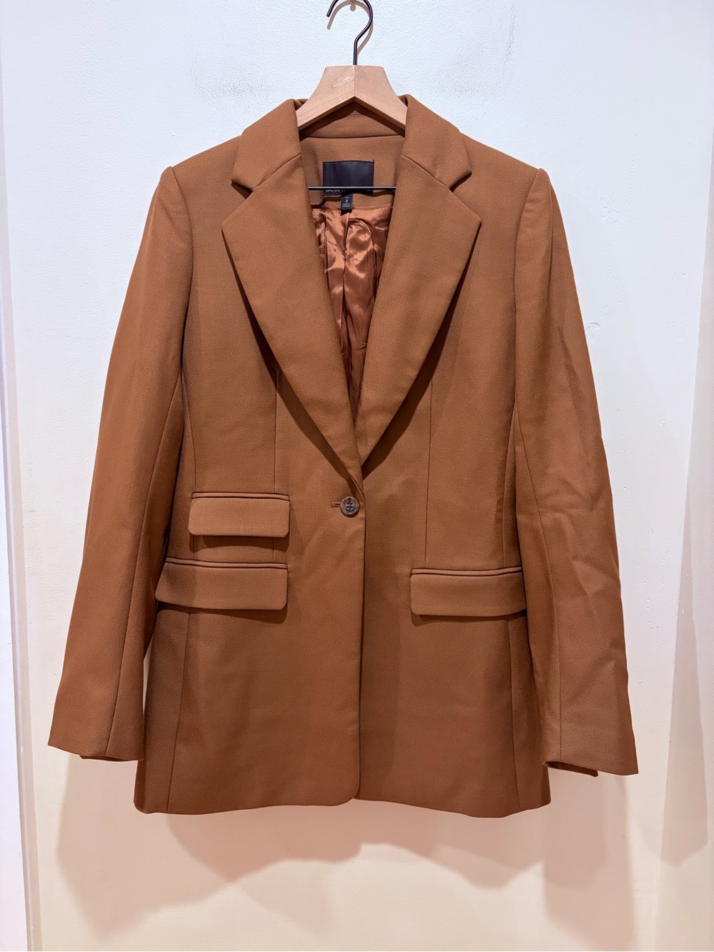 Banana Republic Lido Sculpted 100% Wool Golden Chocolate Brown Blazer Jacket